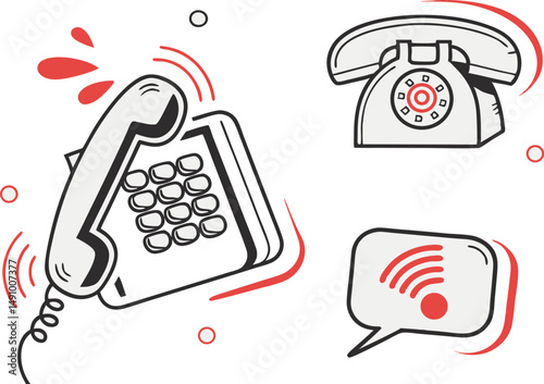 phone icon on red background