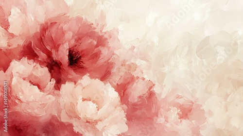 Soft, painted floral blossoms in muted tones.