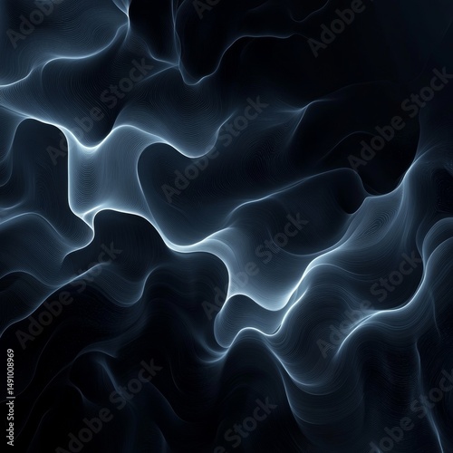 Abstract blue wavy background, futuristic wavy illustration. Vector eps10