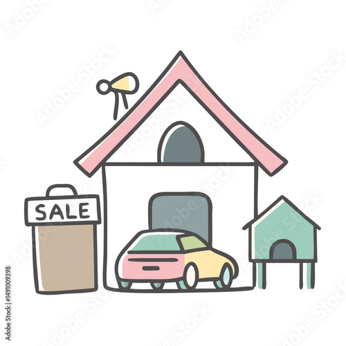 garage sale icon, garage sale vector illustration-simple illustration of garage sale, perfect for garage sale logos and icons