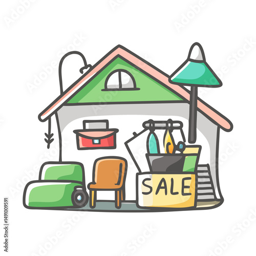 garage sale icon, garage sale vector illustration-simple illustration of garage sale, perfect for garage sale logos and icons
