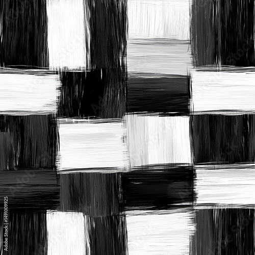 Seamless pattern with black and white checkered squares.