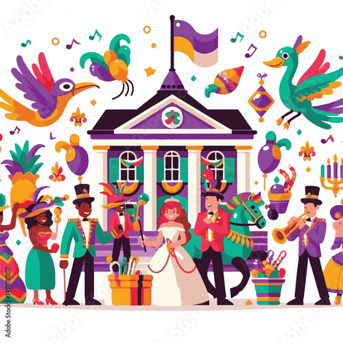 carnival, purple, mardi, colorful, festive, holiday, festival, celebration, party, gras, green, background, masquerade, mardi gras, decoration, traditional, parade, yellow, bright, banner, design, fat