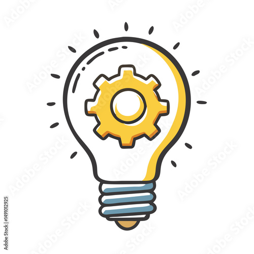 gear on light bulb icon, gear on light bulb vector illustration-simple illustration of gear on light bulb, perfect for gear on light bulb logos and icons