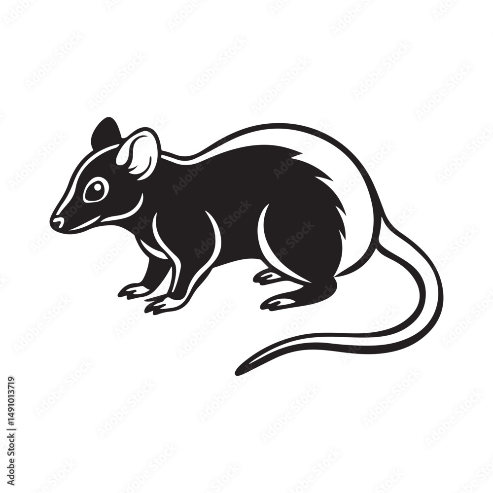 Obraz premium brown rat vector silhouette