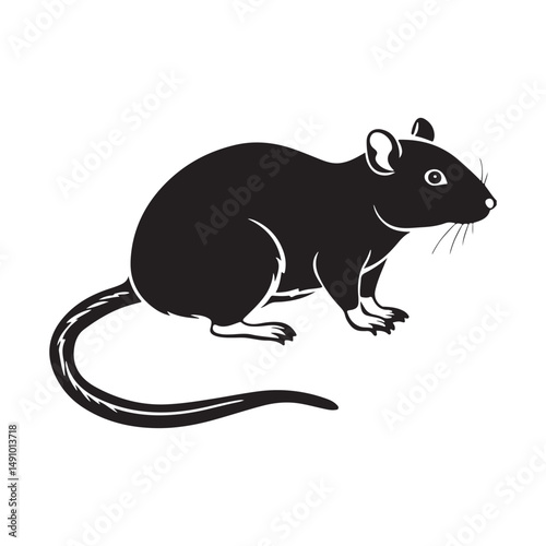 brown rat vector silhouette