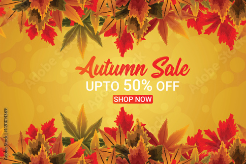 Autumn background with fallen leaves
