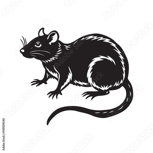 brown rat vector silhouette