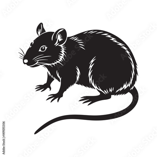 brown rat vector silhouette