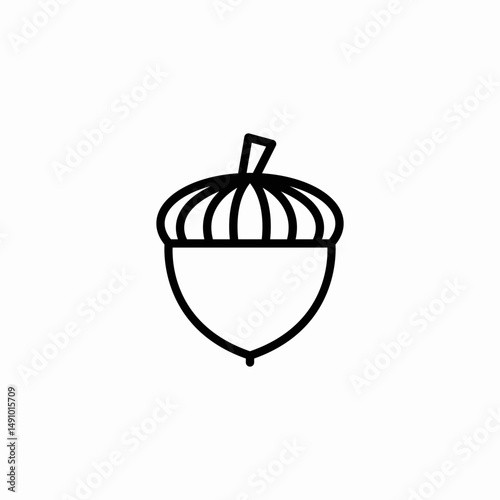 acorn nut icon sign vector