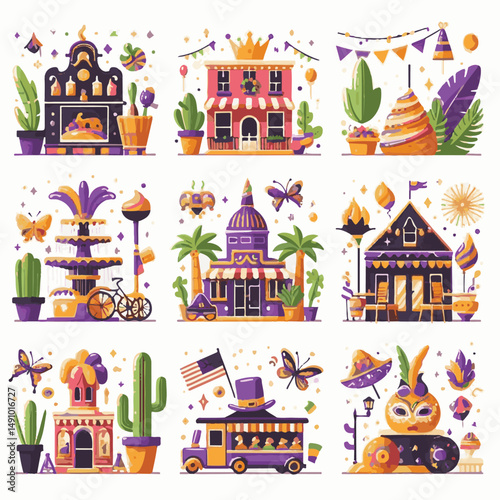 carnival, purple, mardi, colorful, festive, holiday, festival, celebration, party, gras, green, background, masquerade, mardi gras, decoration, traditional, parade, yellow, bright, banner, design, fat