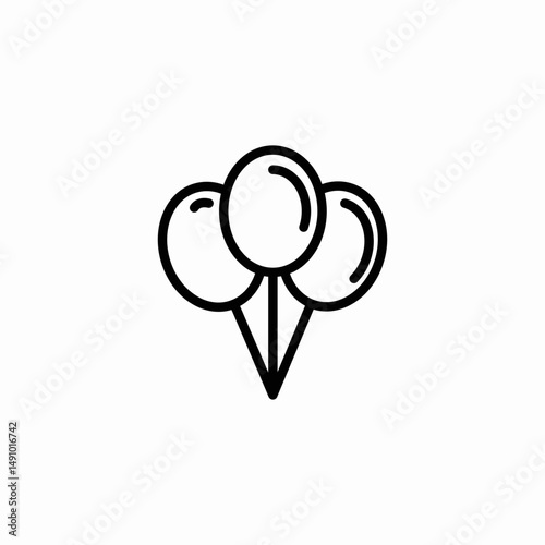 bunch balloons icon sign vector