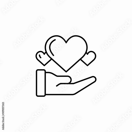 caring hands icon sign vector