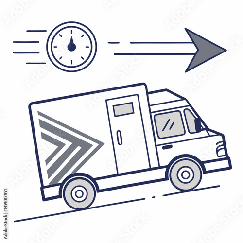 delivery truck with a cardboard box
