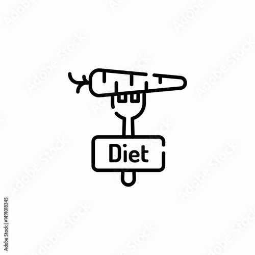 diet carrot icon sign vector
