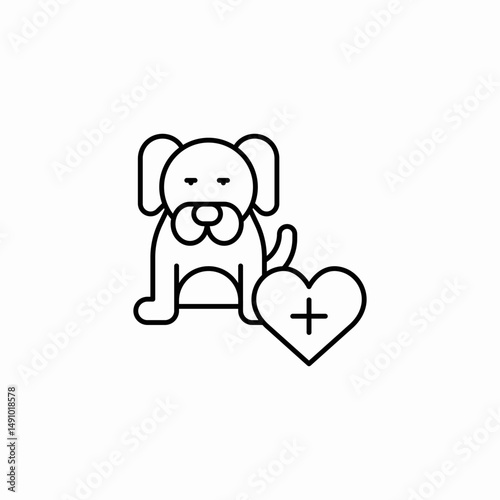 dog heart icon sign vector