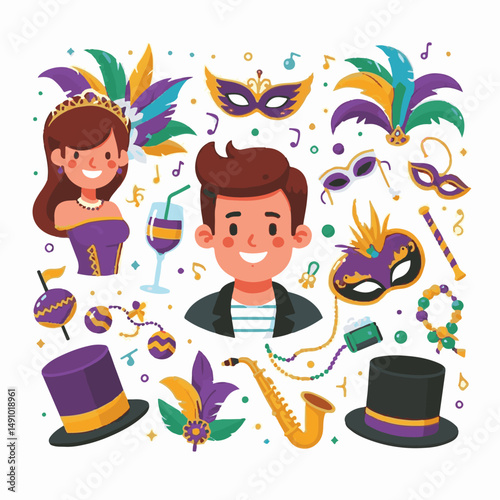 carnival, purple, mardi, colorful, festive, holiday, festival, celebration, party, gras, green, background, masquerade, mardi gras, decoration, traditional, parade, yellow, bright, banner, design, fat