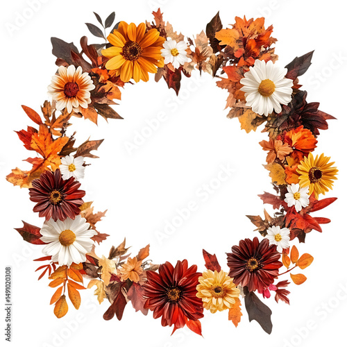 Autumn Bloom Halo on Transparent png