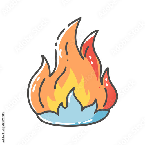 glossy burning fire icon, glossy burning fire vector illustration-simple illustration of glossy burning fire, perfect for glossy burning fire logos and icons