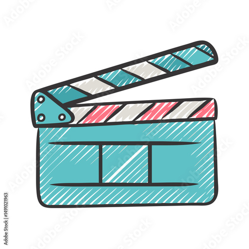 glossy movie clapper icon, glossy movie clapper vector illustration-simple illustration of glossy movie clapper, perfect for glossy movie clapper logos and icons