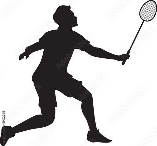 tennis player silhouette vector isloated on  a white background