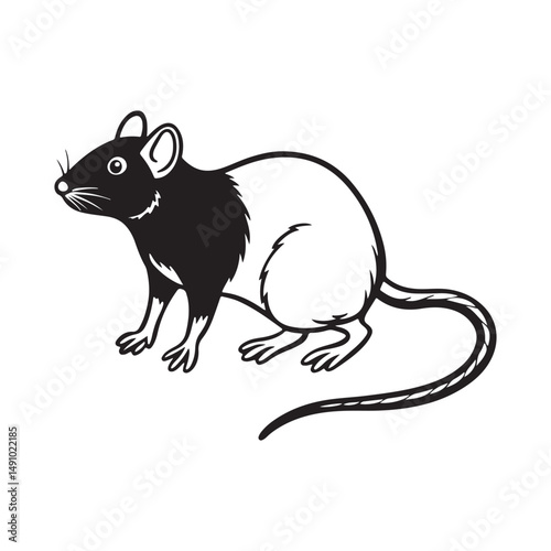 brown rat vector silhouette