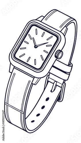 Minimalist design watch with a square dial, suitable for any occasion