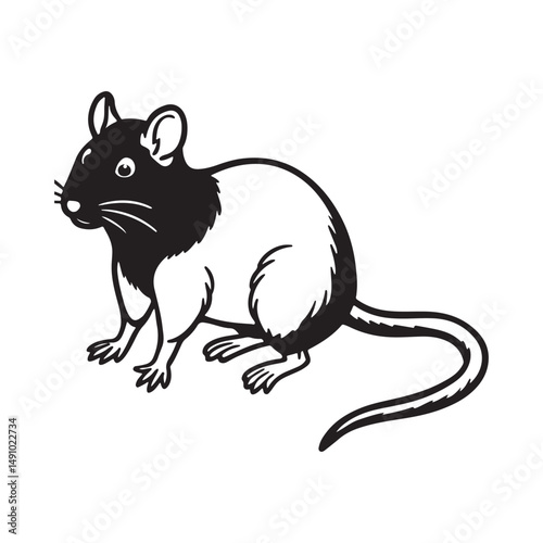 brown rat vector silhouette