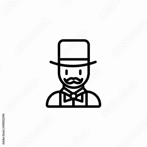 magician tophat icon sign vector