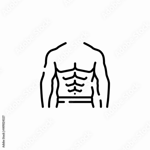 muscle torso icon sign vector