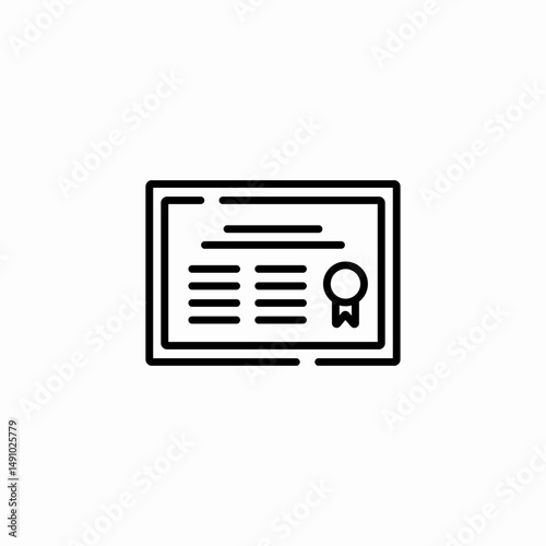 paper certificate icon sign vector
