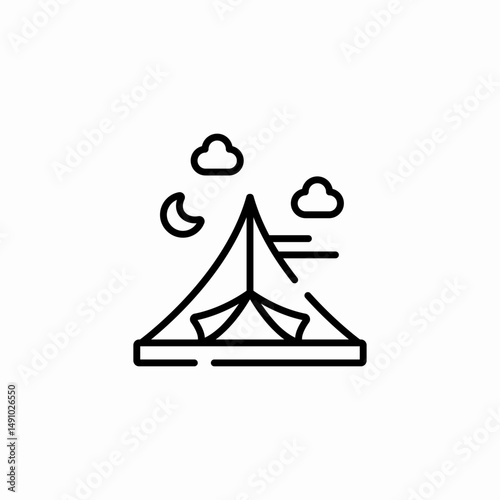 rainy tent icon sign vector