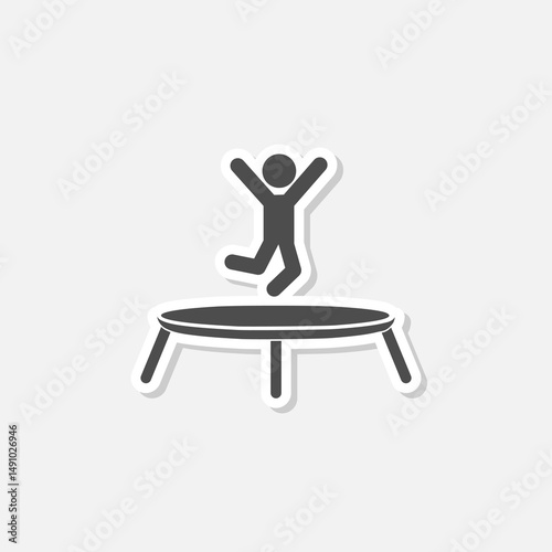 Trampoline Icon sticker isolated on gray background