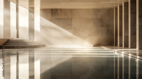 Interior view of a modern spa pool area.