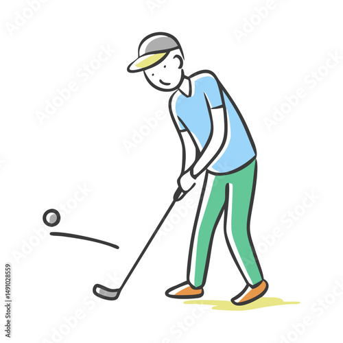 golf player icon, golf player vector illustration-simple illustration of golf player, perfect for golf player logos and icons