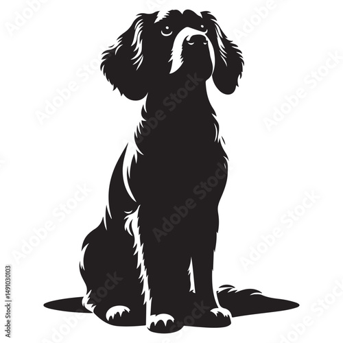 Silhouette of sitting dog vector illustration cute and friendly