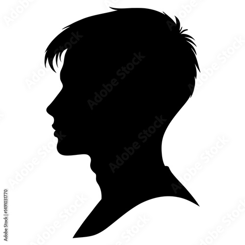 side profile collection of teenage boys showing diverse haircuts and facial features detailed vector silhouettes for youth branding animation projects and storytelling