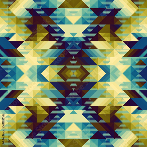 Ethnic geometric pattern, seamless khaki pattern of the Navajo tribe. Native American ethnic. Seamless vector pattern ethnic, seamless Mexican rug