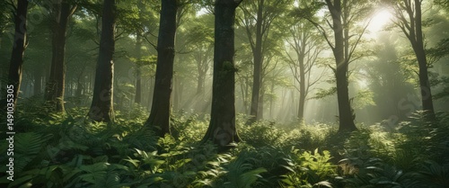  Lush green forest, sunlight dappling through leaves,  scenic,  pattern