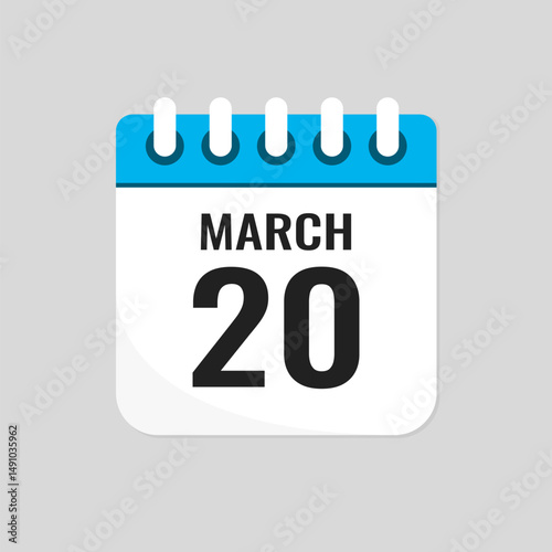 Icon page calendar day - 20 March