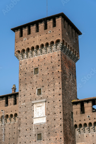 The Torre di Bona of the Castello Sforzesco in Milan