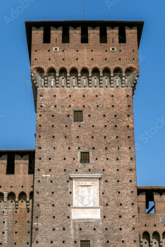 The Torre di Bona of the Castello Sforzesco in Milan