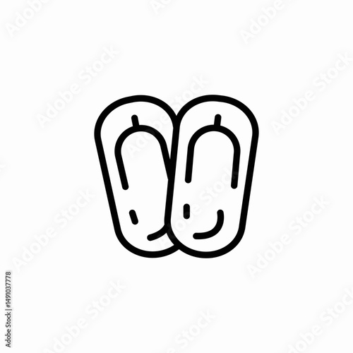 beach sandals icon sign vector