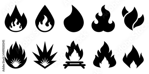 "Captivating Flames and Glowing Fire Elements – From Campfires to Candles in Fiery Detail"