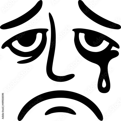 Face Crying vector art