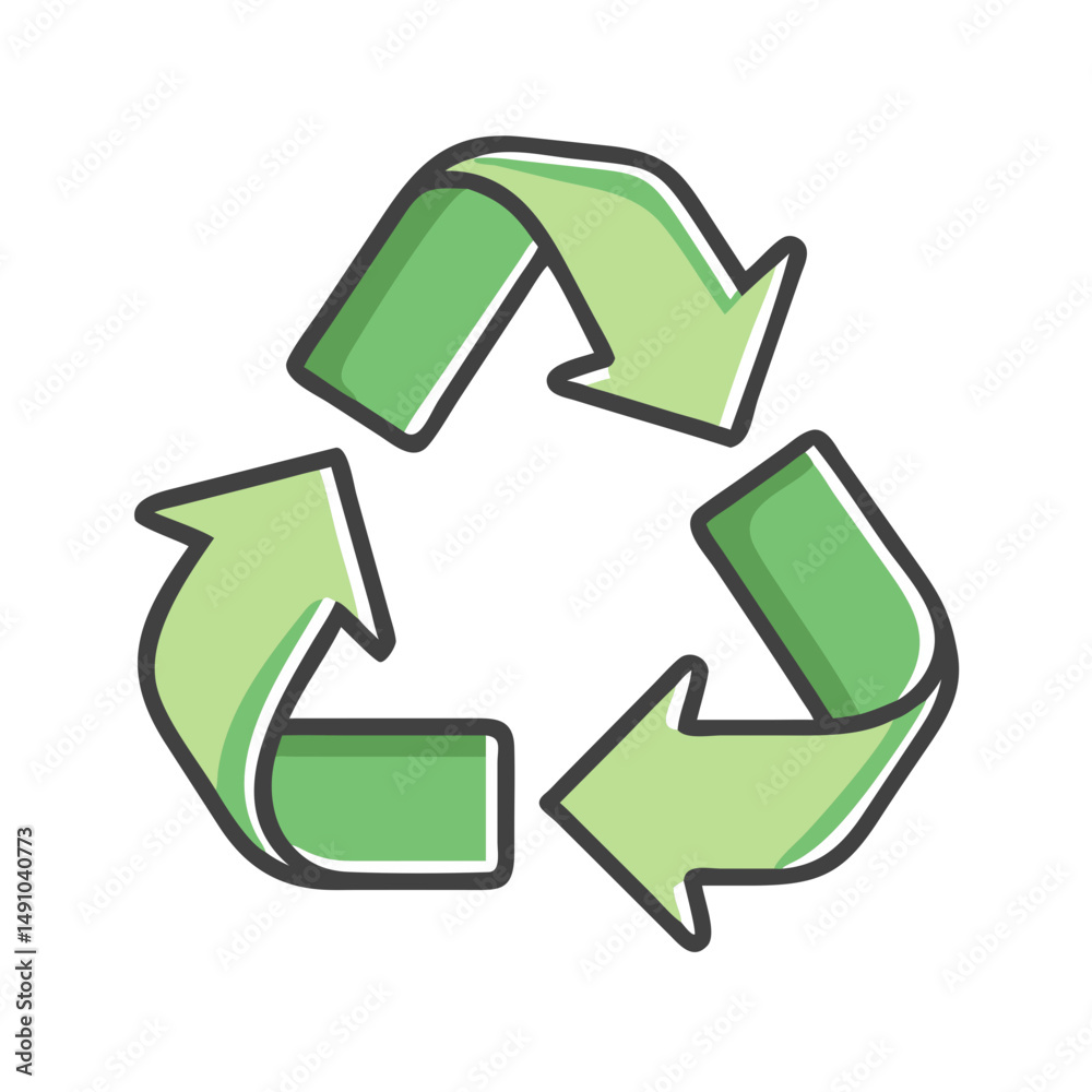 Obraz premium green recycle icon, green recycle vector illustration-simple illustration of green recycle, perfect for green recycle logos and icons