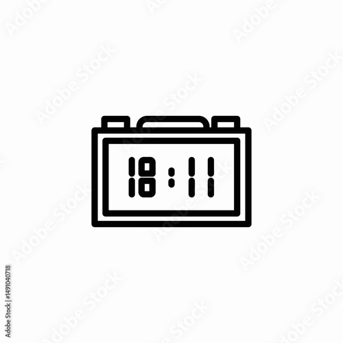 digital clock icon sign vector