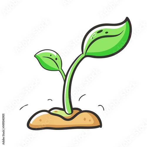 green sprout icon, green sprout vector illustration-simple illustration of green sprout, perfect for green sprout logos and icons
