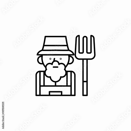 farmer fork icon sign vector