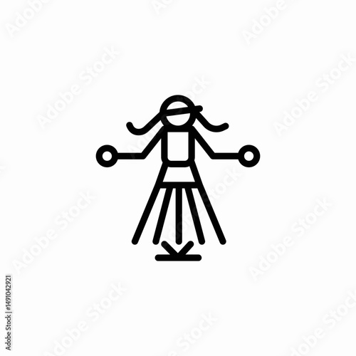 hula dancer icon sign vector